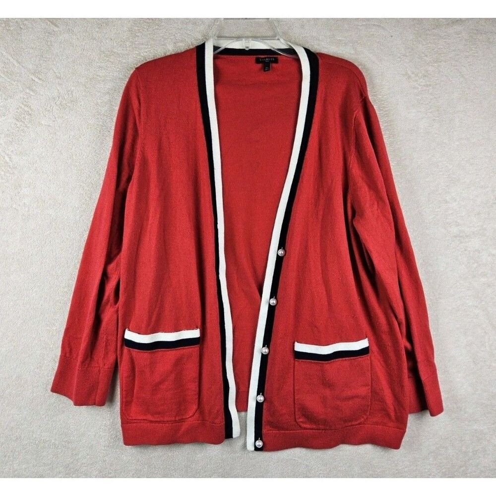 Talbots Women's Button Detail Open Front Cardigan Sweater Size 2X